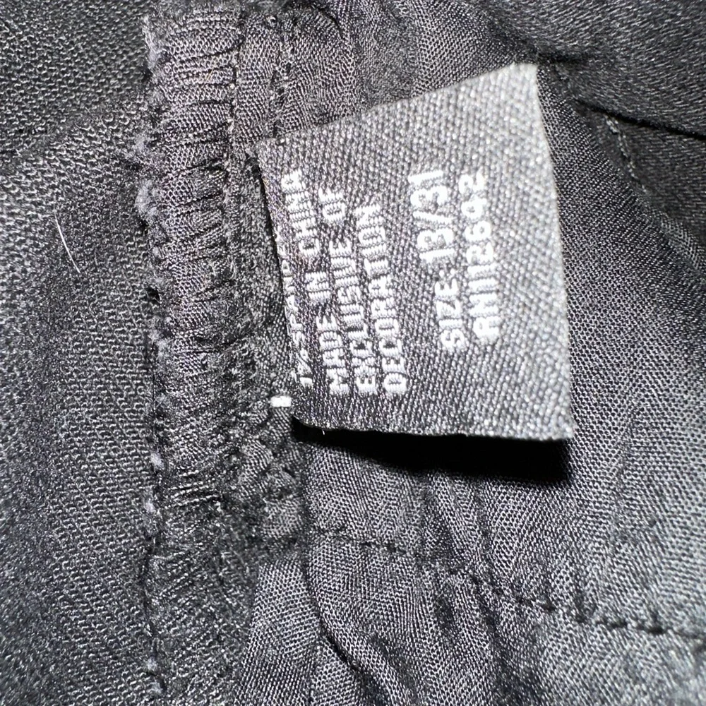 TELEPATIA  Jeans Denim Cargo‎ High Rise Stretch BLACK size 13/31